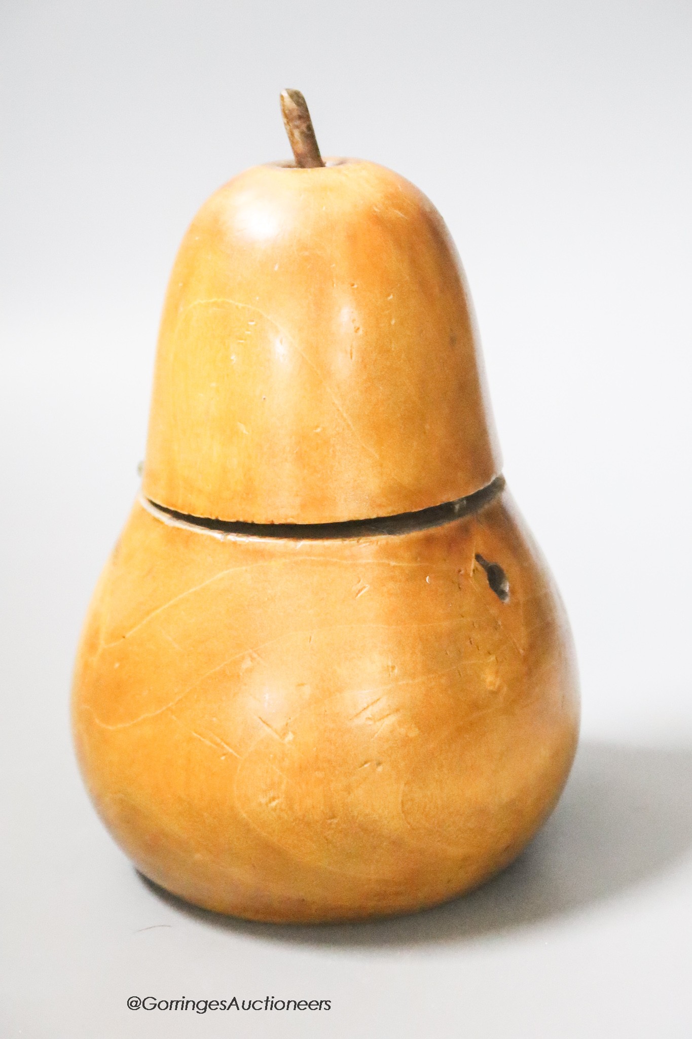 A pear shaped tea caddy, height 14.5cm